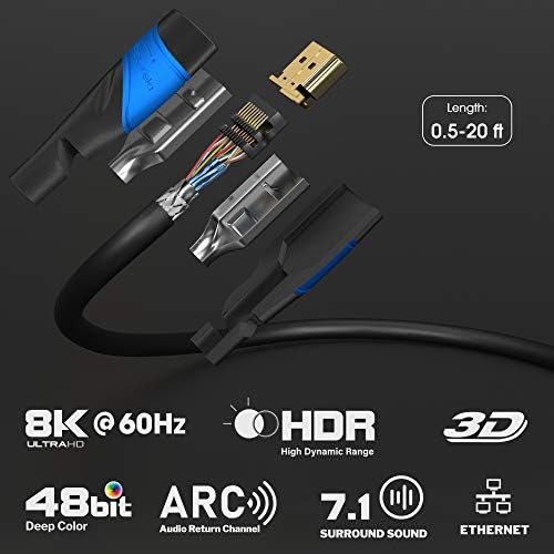 KabelDirekt - 6ft HDMI kablosu – 4K & 8K HDMI kablosu (HDMI – HDMI kablosu-Çarpıcı Ultra HD deneyimi için 8K@60Hz & 4K@120Hz,