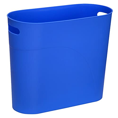 EİLRAMİR Plastik Dikdörtgen Küçük Çöp Tenekesi Çöp Kovası, 3 Galon, Çöp Konteyneri Kutusu (Mavi, 1 Paket)