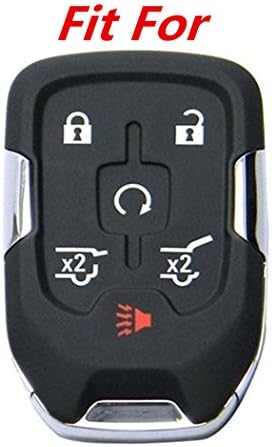 WFMJ ıçin anahtarlık ıle 2 Adet Siyah Silikon Chevrolet Suburban Tahoe GMC Yukon XL Denali Akıllı 6 Düğmeler Uzaktan Anahtar