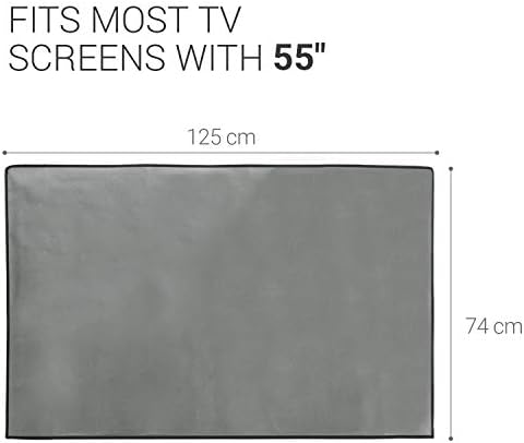 55 TV için kwmobile Toz Kapağı - Düz Ekran TV'ler için Kumaş TV Ekran Koruyucu-Açık Gri