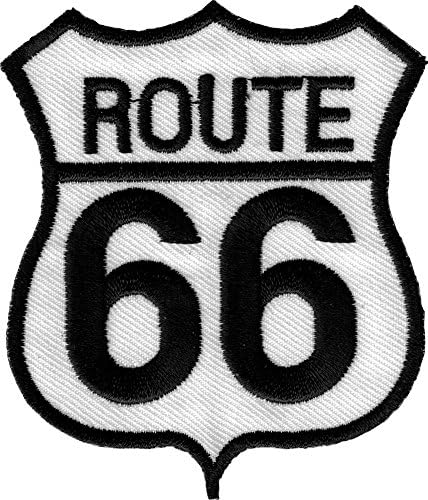 Route 66 Otoyol İşareti-2.75 x3 İşlemeli Demir veya Yama Dikmek (Route 66 Hwy İşareti)