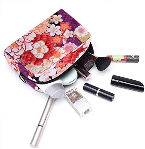 Makyaj çantası Seyahat Kozmetik çantası Kılıfı Çanta Çanta fermuarlı-Sanat Klasik Japon Çiçek Retro