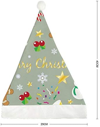 GORYJ Noel Şapka Kısa Peluş Noel Logosu Dekorasyon Yumuşak Rahat Santa Şapka Tatil Parti Elbise için Uygun 22.8x15. 7 inç