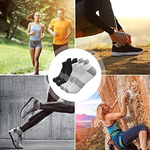 Erkekler ve Kadınlar için Koşu Çorapları 4 Çift, Ayak Bileği Atletik Spor Çorapları, Performans Konforu Düşük Kesim Sekmesi
