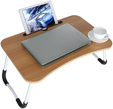 baodanla Katlanabilir Dizüstü Bilgisayar Masası Standı-Taşınabilir Tur Masası Kahvaltı Servis Yatak Tepsisi, Kaymaz Şeritli Mini