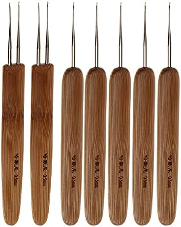 Newmind Dreadlocks Tığ Hooks 0.5 mm Set, 7 Bambu Tığ İğneler Saç Uzantıları Dokuma Araçları Paketi
