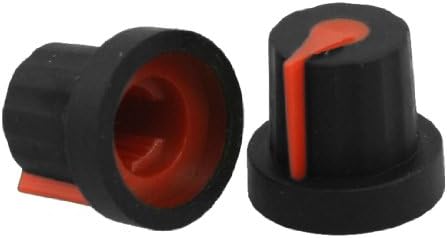 Aexıt 10 Adet Değişken Dirençler 6mm Bölünmüş Mil Ekle Dia Kırmızı Işareti Siyah Potansiyometre Potansiyometre Kolları Caps