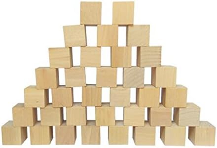 50 Adet Boş Ahşap Küpleri-Ahşap Kare Bloklar-Bitmemiş Zanaat Ahşap Bloklar DIY El Sanatları Oyma Sanat Malzemeleri (0. 79x0.