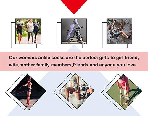 LİTERRA Bayan Ayak Bileği Çorap 6-Pairs Atletik Koşu Düşük Kesim Çorap Minderli