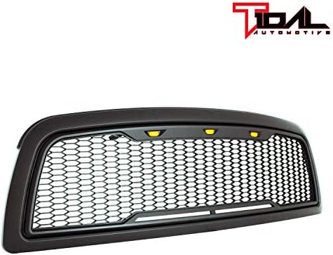 Gelgit yedek Ram ABS üst ızgara ön LED ızgara - Mat siyah - 09-12 Ram 1500 için Amber LED ışıkları ile
