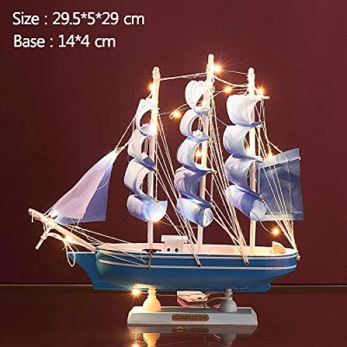 SHJDLSB Ahşap Yelkenli Dekorasyon Maskot Gemi Modeli Karakter Masası Dekorasyon Aksesuarları-XL_2