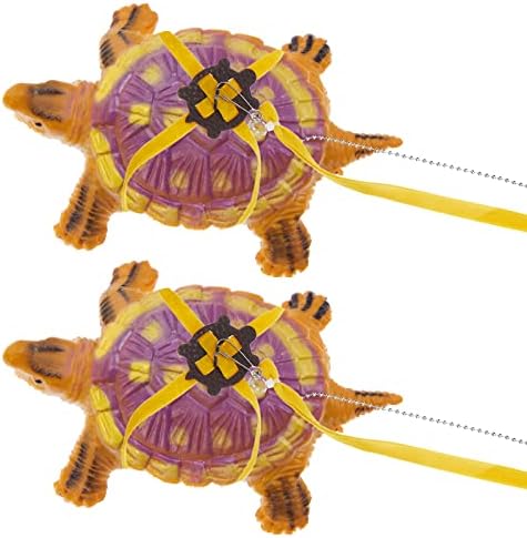 2 Parça Kaplumbağa Tasma Sarı Kaplumbağa Tasma Pet Kaplumbağa Aksesuarları Kaplumbağa Tasma ve Koşum Kayışı PU Deri için Pet