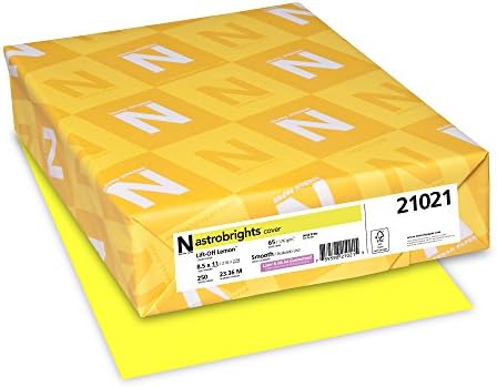 Neenah Astrobrights Renkli Kart Stoğu, 8,5” x 11”, 65 lb/176 GSM, Kaldırma Limonu, 250 Kağıtlar( 21021)
