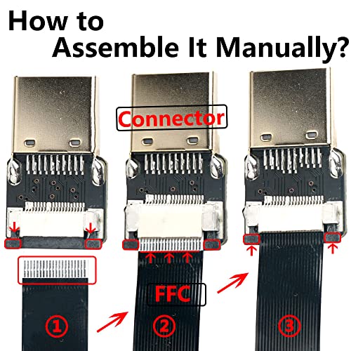 1 pcs için DJI HDMI Uyumlu Konnektör Esnek Kablo Mikro HDMI Mini HDMI / HDMI Kadın 90/270 Derece FFC 20pin Düz şerit Kablo, FFC-50cm