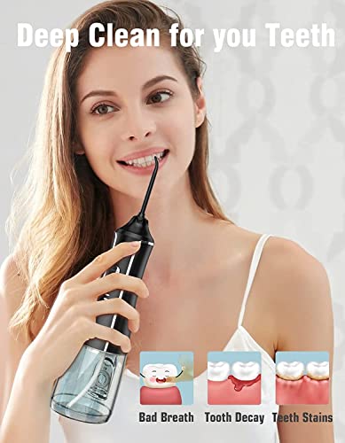 Akülü diş duşu, 320 ML Taşınabilir Su Pic Diş Temizleyici Diş Ağız Irrigator ile 8 İpuçları, 5 Modları, Şarj Edilebilir, IPX7