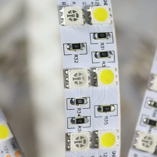 Alarmpore (TM) 16.4 FT çift sıra Led halat ışık 5050 RGBW RGB beyaz LED şerit halat ışık 5 M 600 LEDs SMD esnek bant ışık lambası