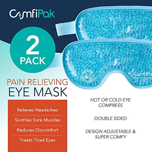 Uyku için Jel Göz Maskesi, 2 Paket-Yeniden Kullanılabilir Sıcak ve Soğuk Kompres-Migren, Uyku, Kabarık Gözler, Baş Ağrısı Rahatlama