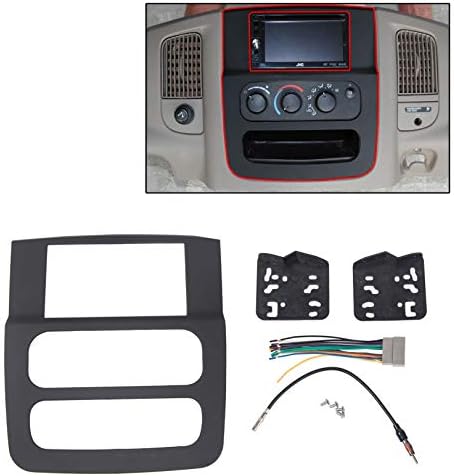 ECOTRİC Radyo Çift Din Stereo Dash Kiti W / Kablo Demeti Anten Adaptörü için 2002-2005 Dodge RAM 1500 2500 3500 Siyah-Kablo Demeti