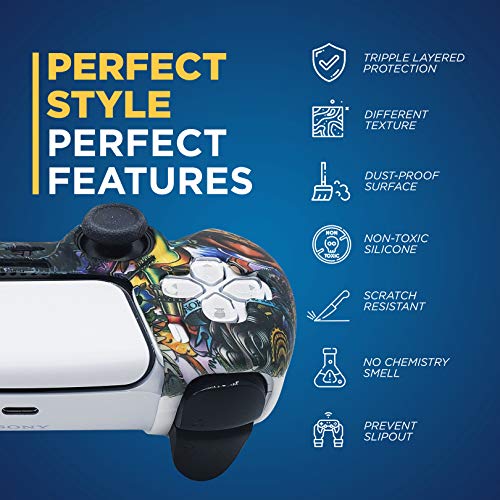 PS5 Silikon Jel Kavrama Denetleyici Kapağı Cilt Koruyucu (ps5 Kafatası) Sony PlayStation 5 için Uyumlu, PlayStation 5 Aksesuarları