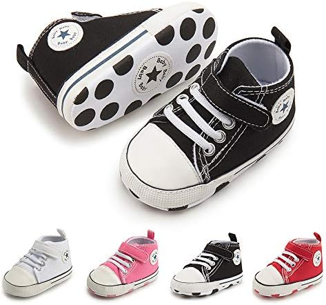 Meckior Bebek Bebek Erkek Kız kanvas Sneaker Yüksek Üst Dantel up Beşik rahat ayakkabılar Yenidoğan Ilk Yürüyüşe Cribster Ayakkabı
