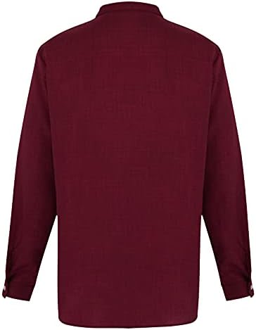 Moda T-Shirt erkekler pamuk keten düğme v yaka Retro kazak gömlek bahar uzun kollu gevşek Tee bluz Tops için