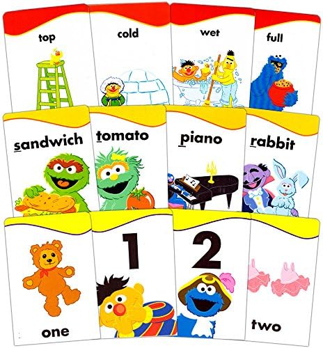 Erken Öğrenme için Susam Sokağı Eğitim Flash Kartları. Set Renkleri, Şekilleri ve Daha Fazlasını, alfabeleri, Sayıları ve Başlangıç
