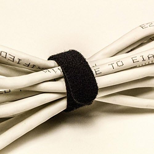 NavePoint 8 inç kanca ve döngü yeniden kullanılabilir kayış kablo kablosu tel bağları 25 paket Siyah