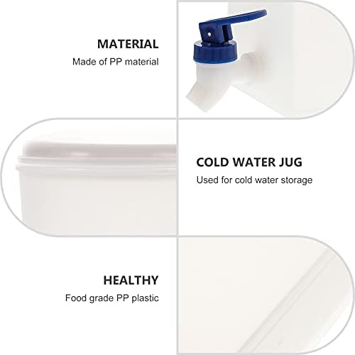 FRCOLOR Plastik İçecek Dispenseri Su Şişesi Su Sürahisi Suyu Kabı, Sıcak Soğuk Su için Tıkaçlı Buzlu Çay Kahve Sütü (Beyaz) 3.