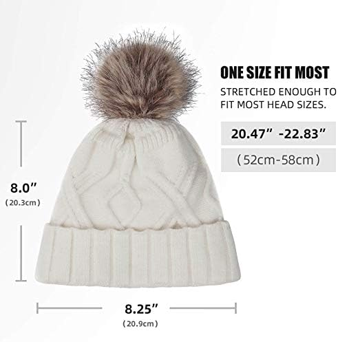 Kış şapka bere kadınlar için örgü Pom Pom şapka ısıtmalı kalın çift katmanlı Polar kafa sıcak soğuk hava için