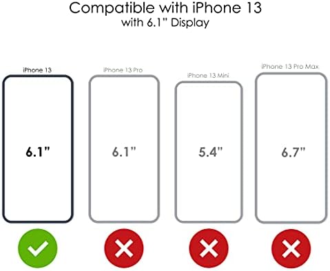 Distinctİnk Şeffaf Darbeye Dayanıklı Hibrid iPhone için kılıf 13 (6.1 Ekran) - TPU Tampon, Akrilik Arka, Temperli Cam Ekran Koruyucu-Yinelenen