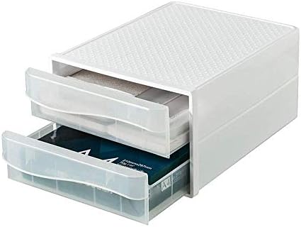 ZCxıyu Masası Depolama Ofis Malzemeleri Raf Ofis Masaüstü Depolama Plastik Çift Katmanlı Kutusu Çekmece Tipi A4 Kağıt Belge Bilgi