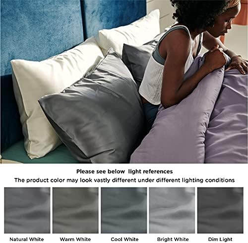 Bedsure Saten Yastık Kılıfı Standart 2 Set - Koyu Gri İpek Yastık Kılıfı Saç ve Cilt için 20x26 inç, saten Yastık Kılıfı Zarf