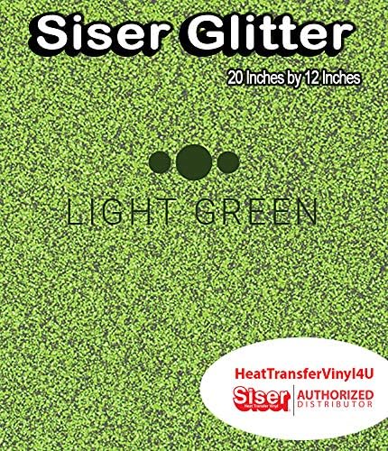 GERCUTTER Mağaza-20 x 12 Siser Glitter ısı transferi vinil levhalar (20 x 12 x 1 Levha) (Açık Yeşil)