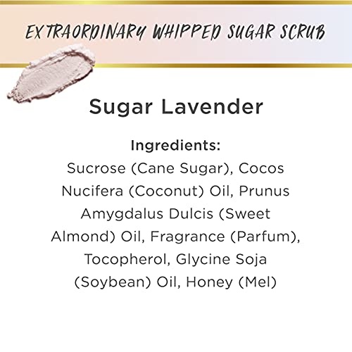 LALİCİOUS Sugar Lavanta Olağanüstü Çırpılmış Şeker Ovma-Hindistan Cevizi Yağı ve Ballı Şeker Kamışı Vücut Ovma, Paraben Yok (2