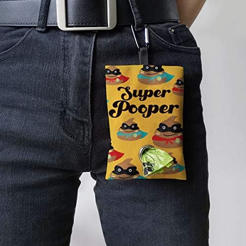 KAHPAN Komik Süper Pooper Poop Çanta Tutucu Dağıtıcı ile Karabina Klip için Tasma Kemer, yürüyüş, koşu veya Yürüyüş Aksesuarları