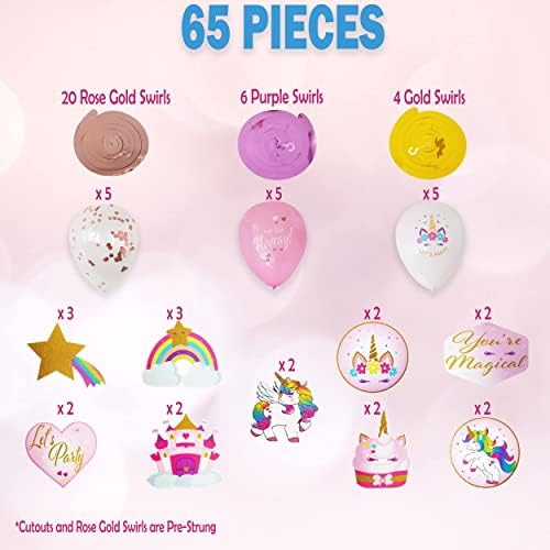 Unicorn Asılı Swirls Süslemeleri ile Gerçek Glitter, Unicorn Parti Süslemeleri için Mükemmel Set, Unicorn Doğum Günü Süslemeleri