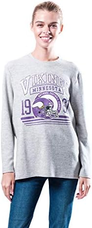 Ultra Oyun NFL Minnesota Vikings Womenss Pijama Pijama Uyku Salonu Gömlek Loungewear, Gri, Orta