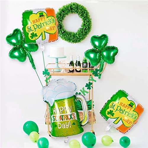 BYBYCD Yaratıcı Folyo Alüminyum Fesitival Balon Aziz Patrick Günü Süslemeleri Şanslı İrlandalı Shamrock Balon Aziz patrick Günü