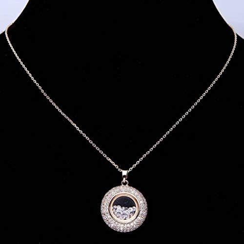 QiongXin Yüzük Kolye Seti Mücevher Setleri Kadınlar için Yaratıcı cep saati Kolye Elmas Yüzük 2 Parça Setrose Altın