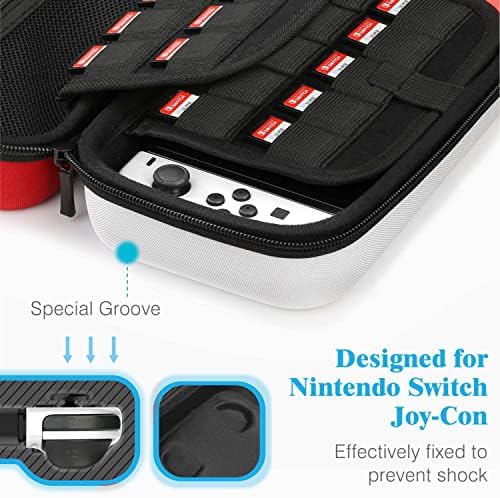HEYSTOP Switch Taşıma Çantası Nintendo Switch ile Uyumlu, Ekran Koruyuculu Taşınabilir Seyahat Çantası, 6Thumb Kapakları ve Oyun