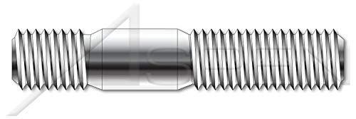 (50 adet) M16-2.0 X 70mm, DIN 938, Metrik, Düz Merkezli Çift Uçlu Saplama, Vidalı Uç 1.0 X Çap, A2 Paslanmaz Çelik