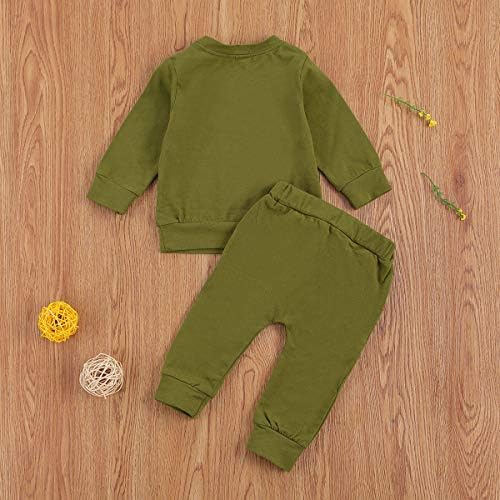 Bebek Erkek Bebek Pijama Setleri Pamuk Katı Uzun Kollu Düğme Romper Bodysuit Pantolon Kıyafetler Ev Coming Giysileri