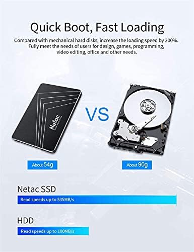 Netac SATA III 2.5 SSD 250 GB, dahili SSD 3D Nand Katı Hal Sürücü, okuma Hızları kadar 530 MB / s