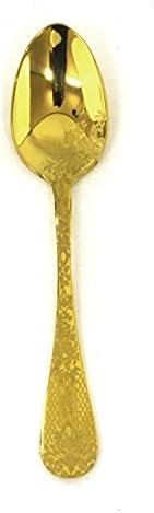 Mepra AZC1097CB1108 Casablanca Oro Moka Kaşık, [48'li Paket], 11,43 cm, Cilalı Altın Kaplama, Bulaşık Makinesinde Yıkanabilir