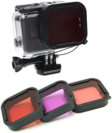 Kamera Filtresi 3-Pack Dalış Filtresi Sualtı Kırmızı Kırmızı Şnorkel Renk Filtreleri GoPro HERO 5 6 7 Siyah Takım Elbise Konut