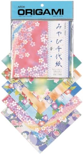 Aitoh Çiçek Baskı Origami Kağıdı, 5.875 x 5.875 İnç, 40 Sayfa
