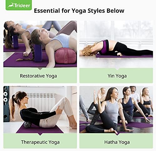 Trideer 6 mm Kalınlığında Yoga Matı, Geniş Taşıma Kayışlı Kaymaz Egzersiz ve Fitness Matı, Her Türlü Yoga, Pilates ve Zemin Antrenmanı